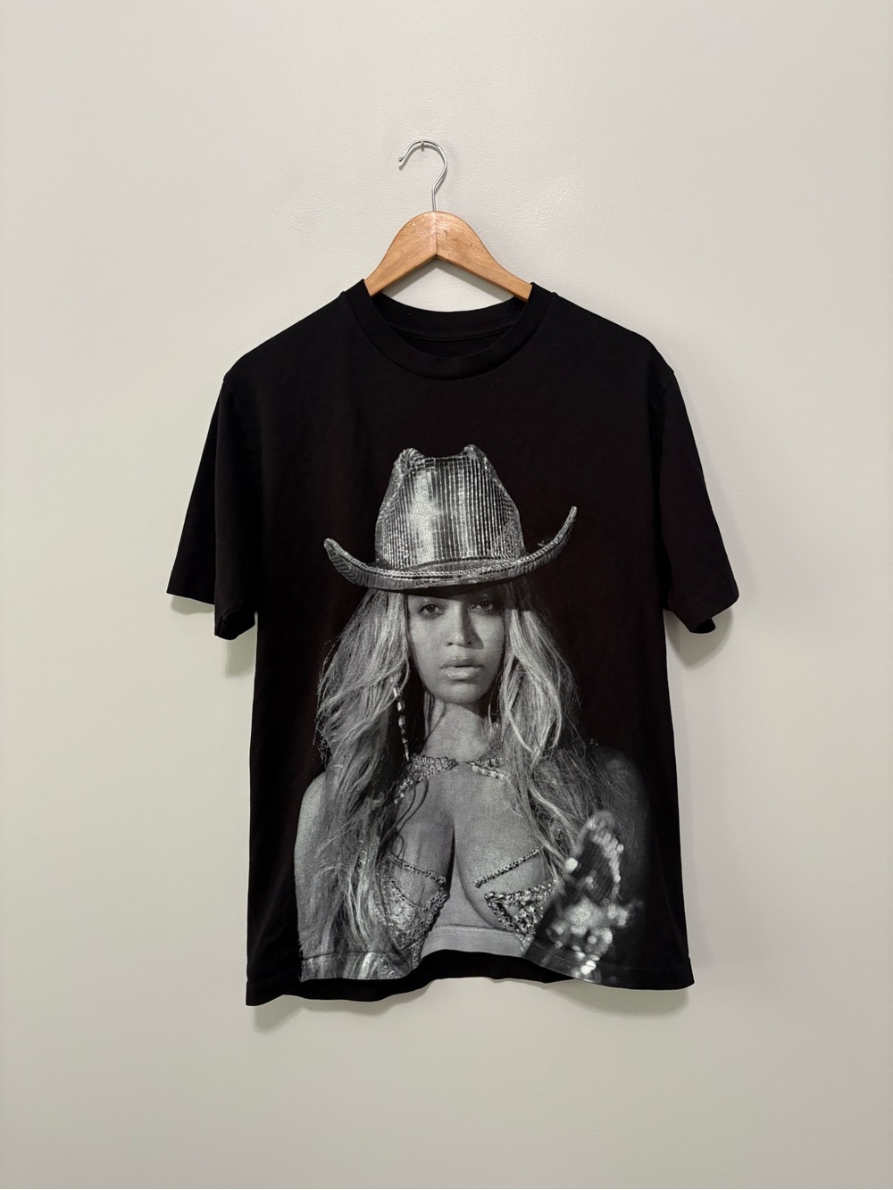 Unisex Beyonce Black Cotton Graphic Cowboy Carter Renaissance World Tour Tee
